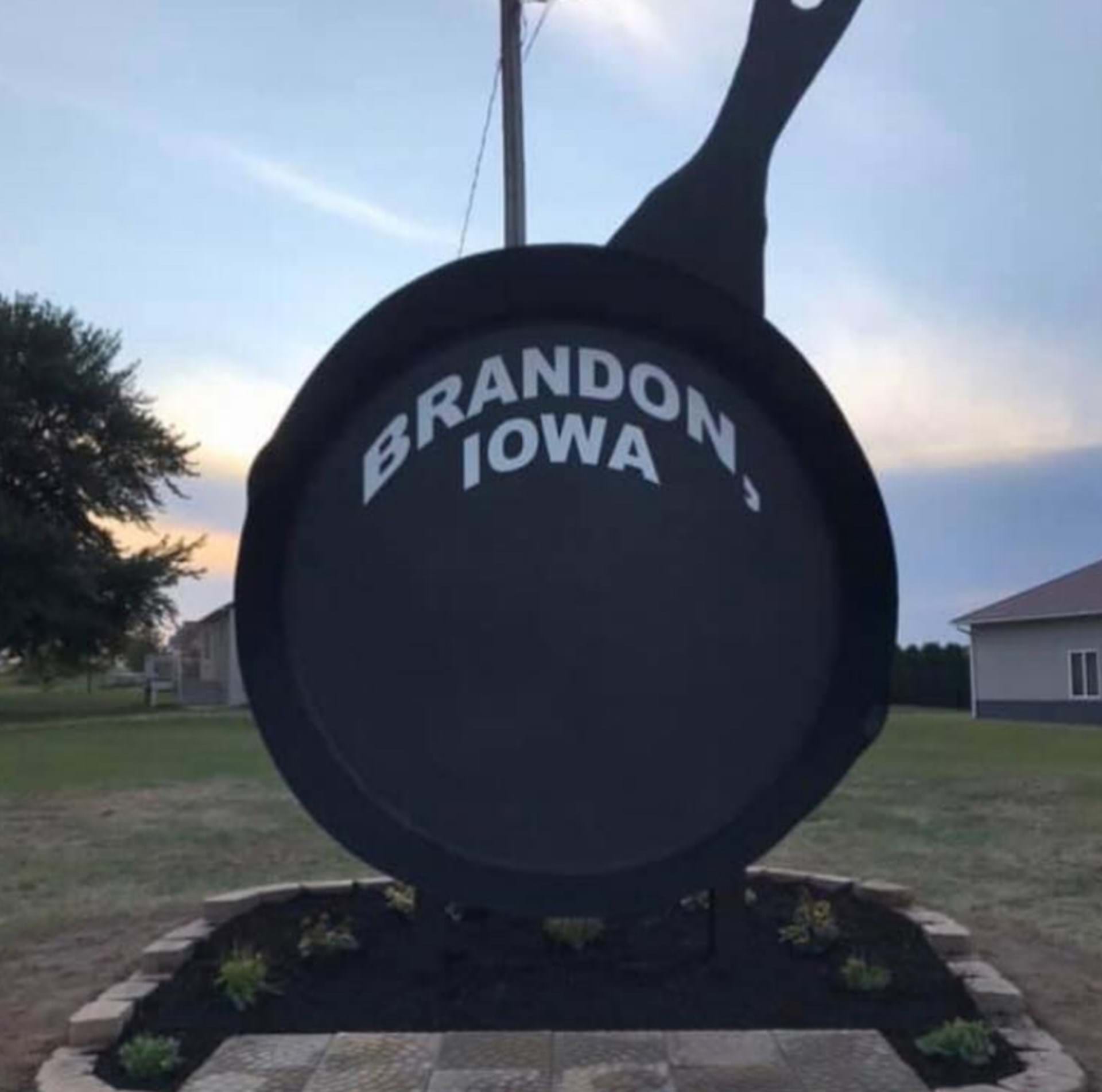 Breakfast made on skillets next to Iowa's Largest Frying Pan!